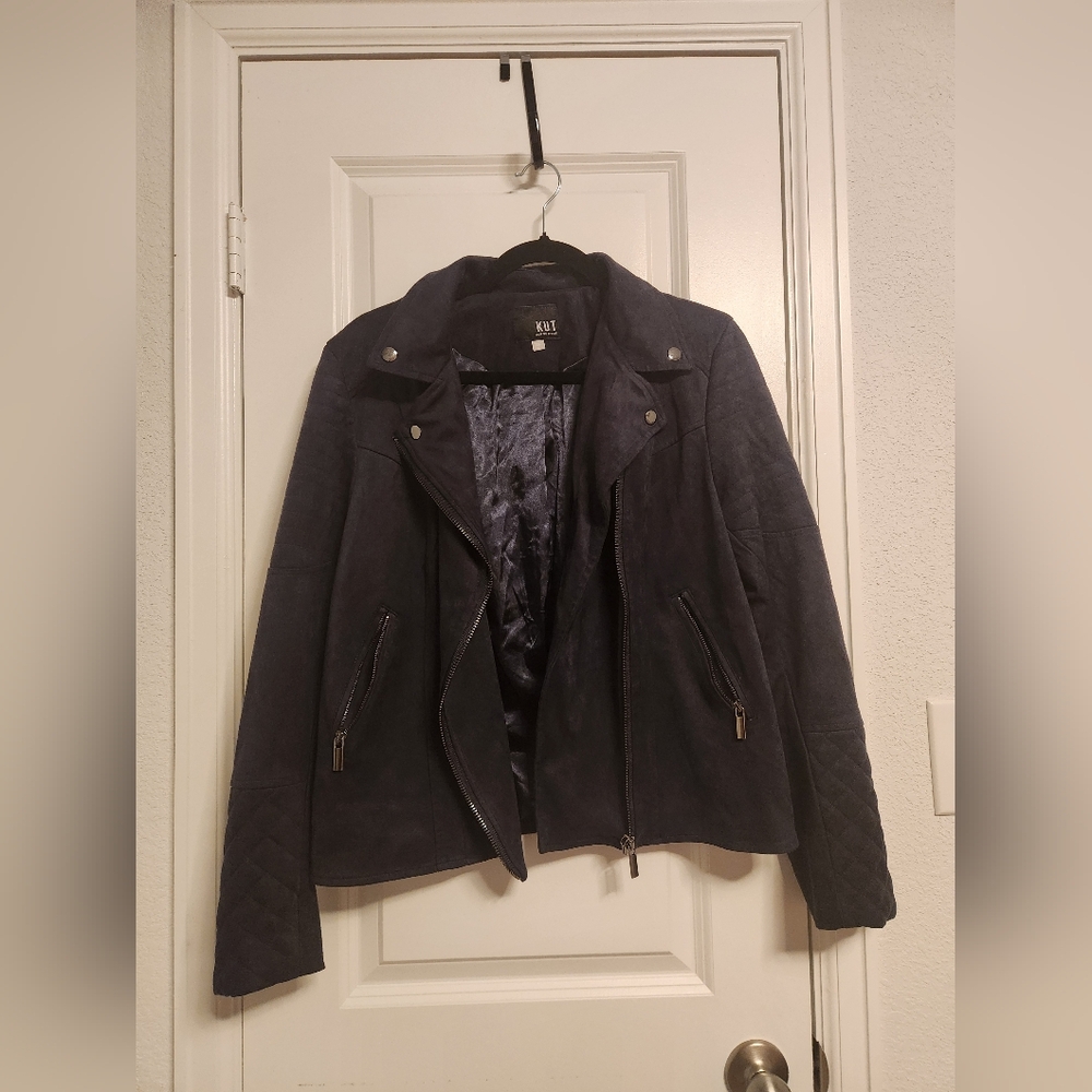 Kut from the Kloth Blue Moto Jacket - Picture 2 of 5